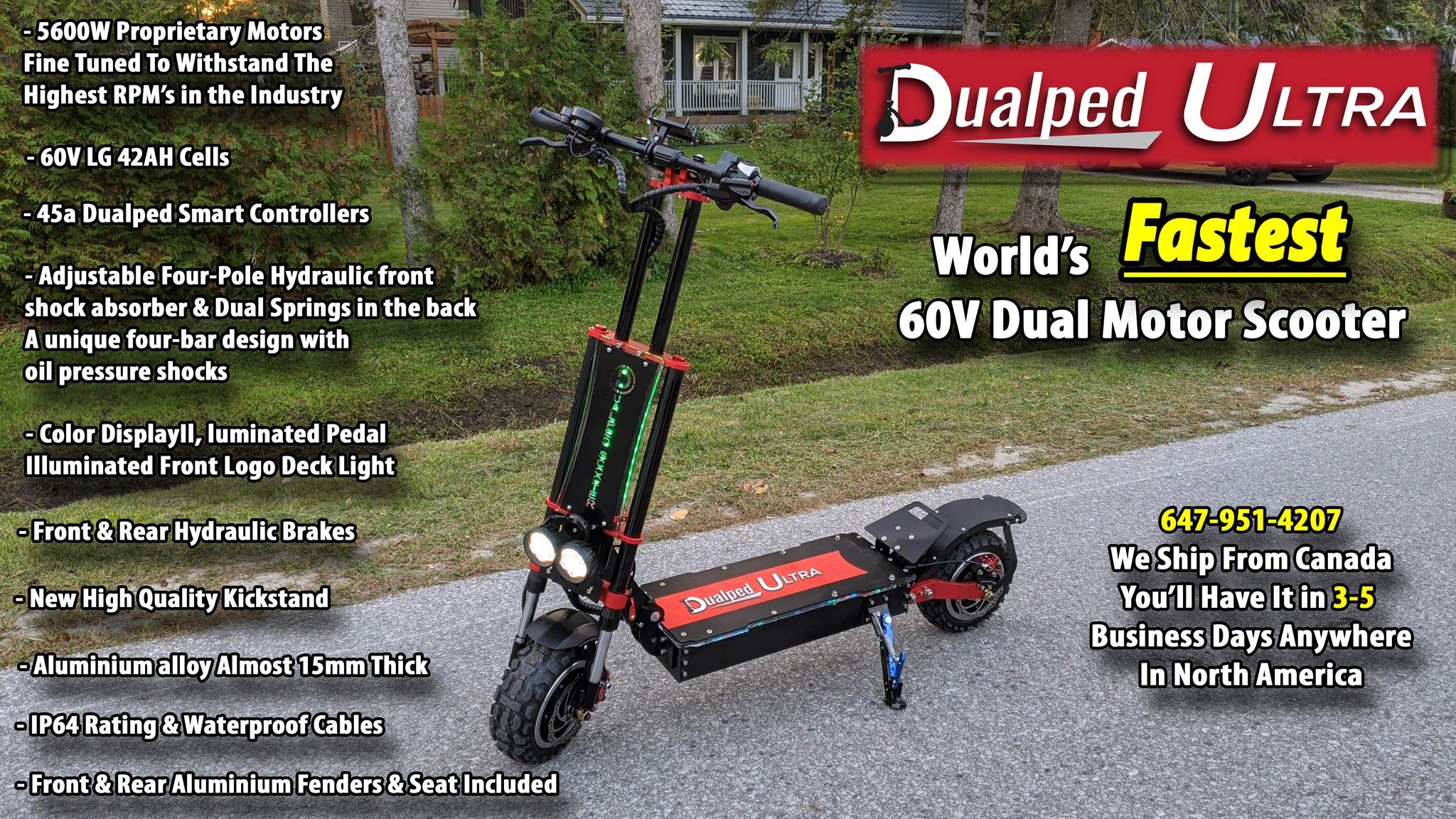 Dualped Ultra The World's Fastest 60V Electric Scooter..ONLY $1999 USD