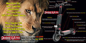 Dualped Ultra The World's Fastest 60V Electric Scooter..ONLY $1999 USD